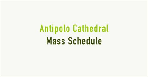 2024 Antipolo Cathedral Mass Schedule