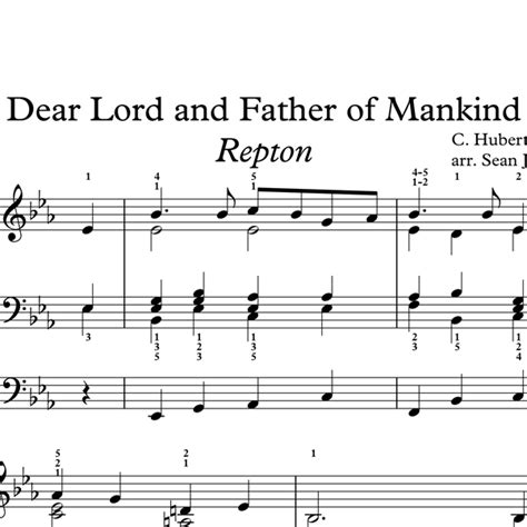 Sheet Music: Dear Lord and Father of Mankind - "Repton" Reharmonization ...