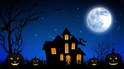 Halloween Night Castle In Blue Background Stock Motion Graphics SBV-317294765 - Storyblocks