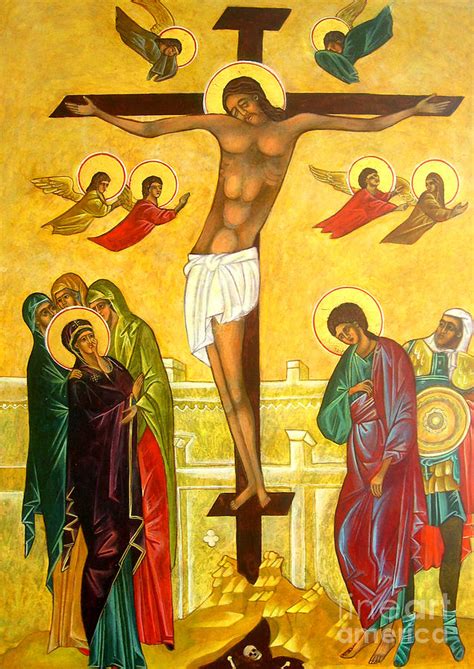 Crucifixion Painting by Christine Hales