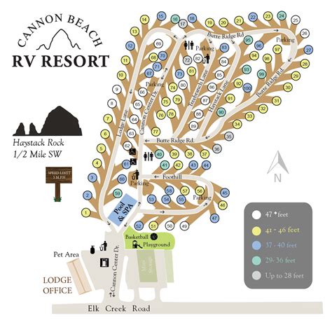 RV Site Map - Cannon Beach RV Resort