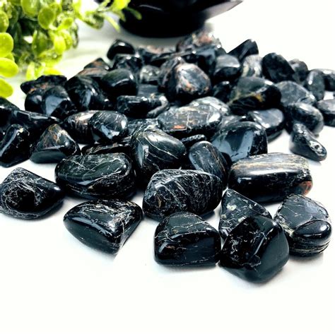 1/2 lb Black Tourmaline Tumbled Gemstones Polished Stones | Etsy