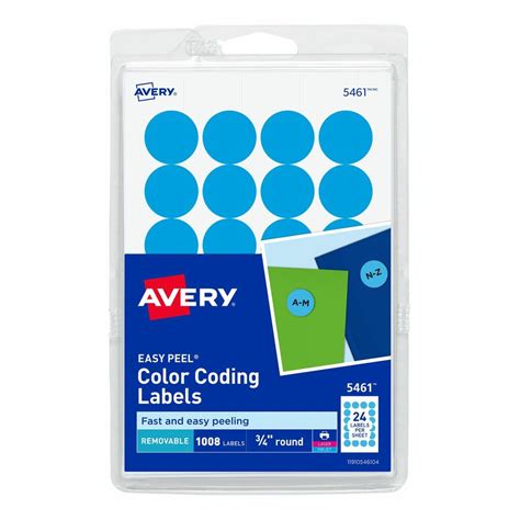 Avery® Removable Color-Coding Labels, 3/4" Diameter, 1,008 Labels (5461) - Color-Coding Labels ...