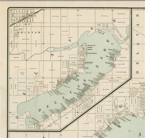 Map of Delavan Lake, Wisconsin | Map or Atlas | Wisconsin Historical ...