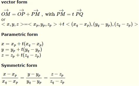 Equation of a Line Through two Points in 3 D