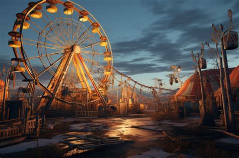 Premium AI Image | Abandoned Carnival Rides Rusty and abandoned carni ...