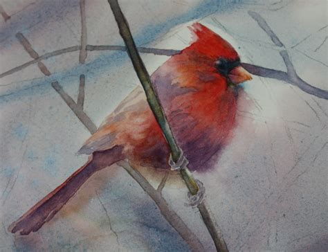 Watercolors by Barb: Cardinal Painting