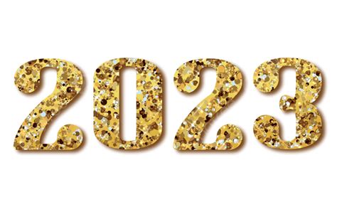 2023 Year Art Font With Gold Fancy Sparkles, Sparkle, Luxury, 2023 PNG Transparent Clipart Image ...