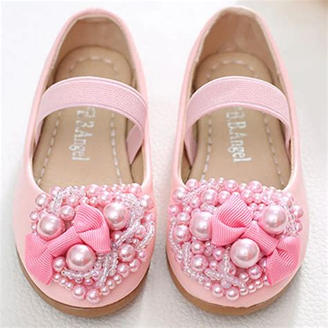 Kitiin Kids Flower Girls Shoes Fancy Children's Ballet Shoes For Girl Beaded Princess Wedding ...