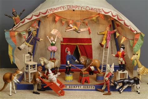 The Humpty Dumpty Circus, with tent, animals and acrobats and clowns. | Victorian toys, Vintage ...