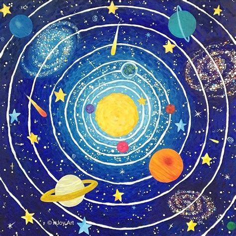 Solar System Painting Space Themed Decor Kids Room Nursery - Etsy