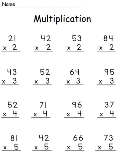 2 By 2 Digit Multiplication Worksheets - Free Printable