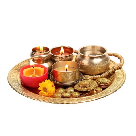 Indiano Aarti Thali Com Diya PNG , Elementos Puja, Diwali, Rakhi PNG ...