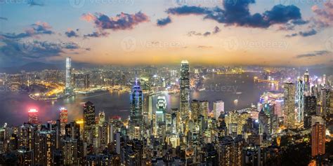 Panorama view of Hong Kong skyline, China 2141637 Stock Photo at Vecteezy