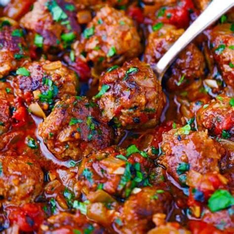 Moroccan Lamb Meatballs (in a sweet tomato sauce) - Bowl of Delicious