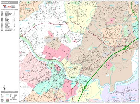 Edison New Jersey Wall Map (Premium Style) by MarketMAPS - MapSales.com