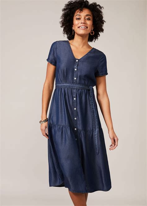 Celia Chambray Denim Dress | Phase Eight UK