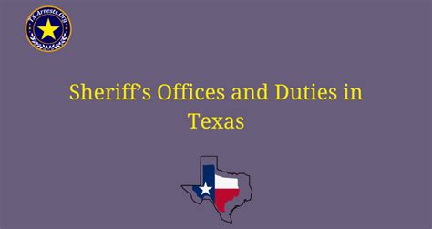 Sheriff's Offices and Duties in Texas