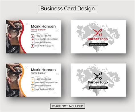 Premium Vector | Barber shop business card design template