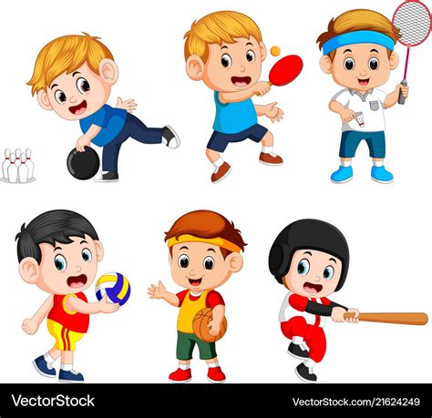 Team sports for kids Royalty Free Vector Image