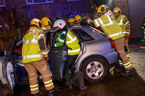 Road traffic collision staged as part of firefighter and paramedic ...