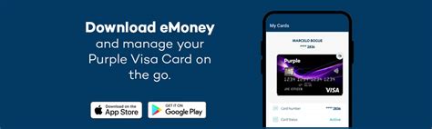 Download eMoney app for Purple Visa Card