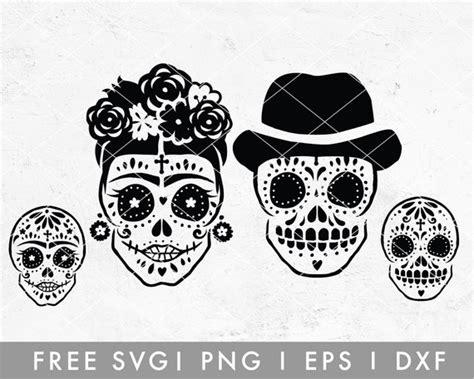 Skull Cut Files for Cricut Skull Clipart 40 Designs Floral Skull Svg Skull Silhouette Sugar ...