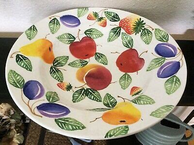 Large 15 1/4” Ceramic Pasta Fruit Salad Serving Bowl Hand Painted Made ...