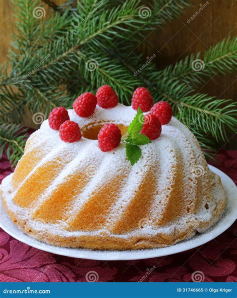 Christmas Round Sponge Cake Stock Image - Image of gourmet, snack: 31746665