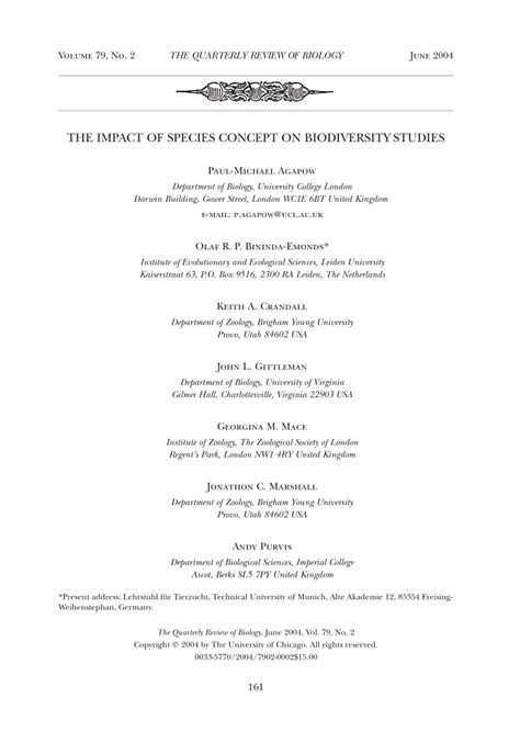 (PDF) The Impact of Species Concept on Biodiversity Studies