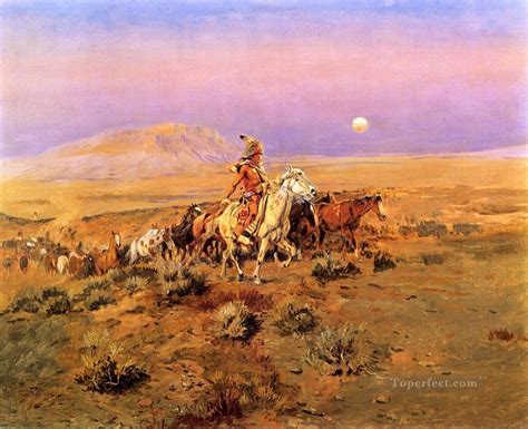 The Horse Thieves Indians Charles Marion Russell Indiana Painting in ...