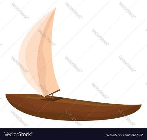 Wooden boat on white background Royalty Free Vector Image