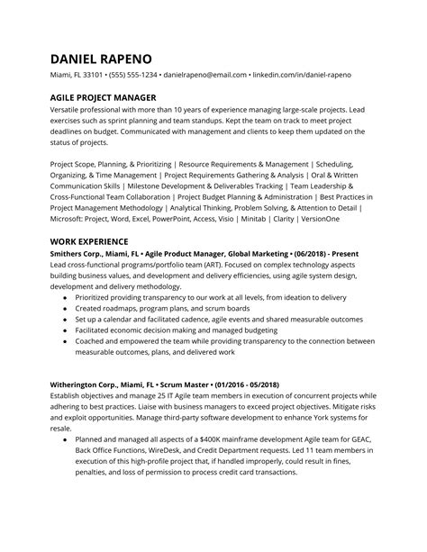 Project Management Resume Examples, Skills, and Keywords - Jobscan