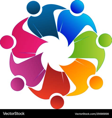 Logo teamwork reunion people business Royalty Free Vector