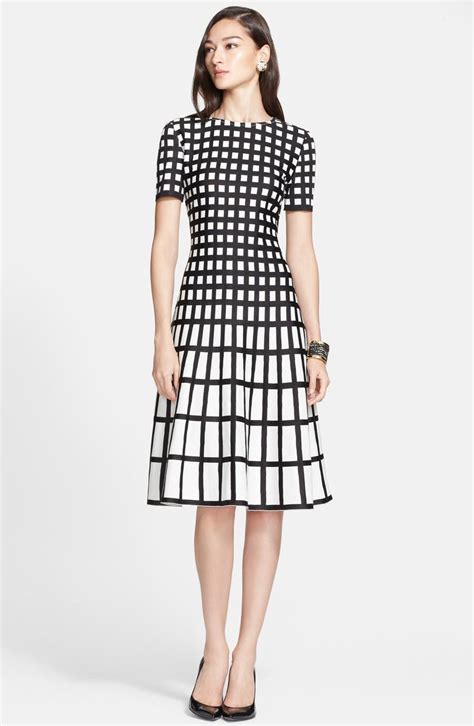 St. John Collection Tubular Box Knit Flared Dress | Nordstrom