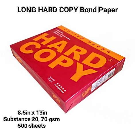 Bond Paper Hard Copy 1 Ream 500 Sheets Long Bond Paper 70gsm | Lazada PH