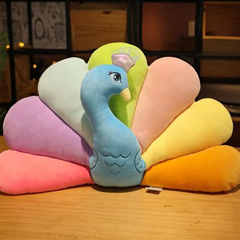 Peacock Plush Pillow | Stuffed Animal Peacocks Plushie Soft Toys