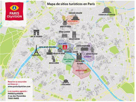 Mapa turístico de París: plano descargable - PARISCityVISION - PARISCityVISION