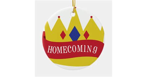 Homecoming Crown Ribbon Ceramic Ornament | Zazzle