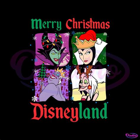 Retro Disney Villains Christmas PNG