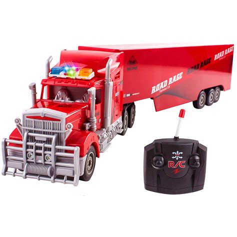 Red Toy Semi Truck Trailer 23 Electric Hauler Remote Control RC ...