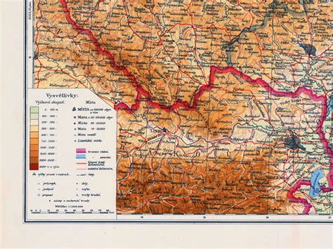 Vintage Map of Czechoslovakia Old Czechoslovakia Map Large - Etsy ...