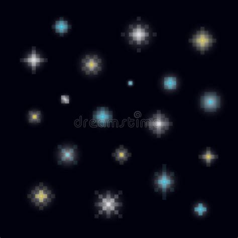 Pixel Stars for Games Icons Vector Set Stock Vector - Illustration of interface, glow: 60294061