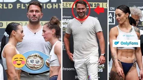 Eddie Hearn blushes as busty feminine boxer weighs in topless - https ...