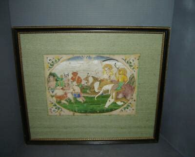 Antique India Mughal Pahar Painting Goddess Durga Riding A Tiger Signed C.1700. | eBay