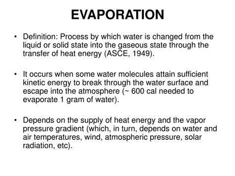 PPT - EVAPORATION PowerPoint Presentation - ID:311632