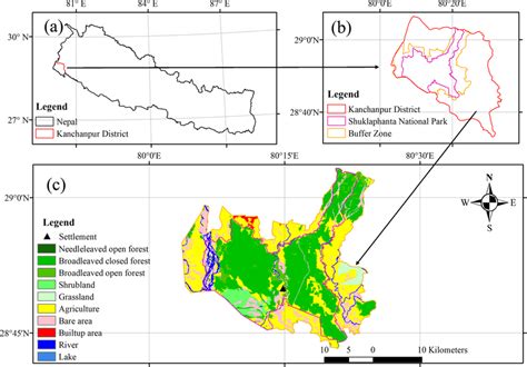 Study area (a) map showing Kanchanpur district in Nepal, (b)... | Download Scientific Diagram