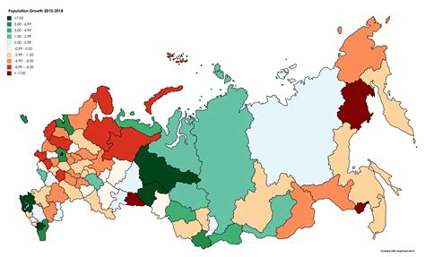 Population growth in Russia 2010-2018 [6576 × 3990] : r/MapPorn