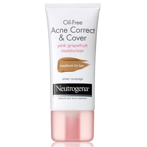 Neutrogena Oil-Free Acne Correct & Cover Pink Grapefruit Moisturizer ...