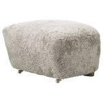 Grey Round Fabric Tufted Ottoman - Contemporary - Footstools And Ottomans - Toronto - by ...
